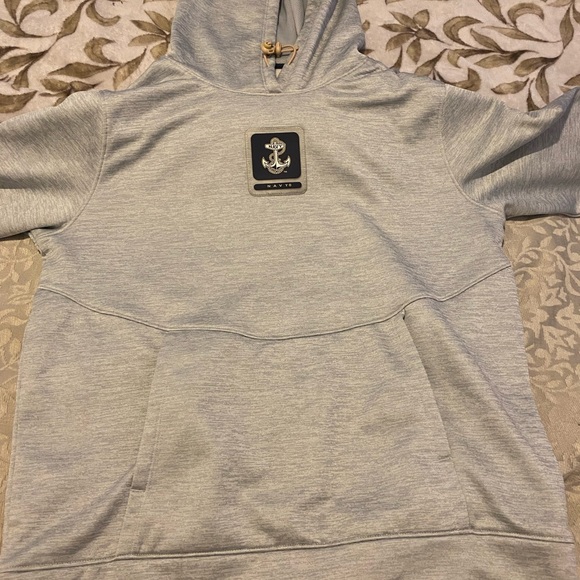 UNDER ARMOR Navy Logo Gray Sweatshirt - Picture 1 of 5